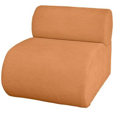 Imagem de Poltrona Orgânica Luxo Virginia Sala Recepção Tecido Boucle Terracota Ateliê do Conforto