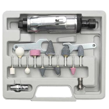 Imagem de Kit Mini Retifica Pneumatica Lixadeira Politriz Esmerilhadeira Com Acessorios Kit Compl...