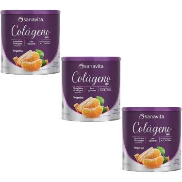 Imagem de Kit 3X Colágeno Skin - 300g Tangerina - Sanavita-Masculino