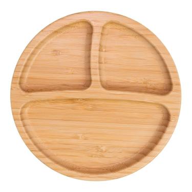 Imagem de Freso Baby Prato De Bambu Ecológico Com Divisória E Ventosa Para Introdução Alimentar B...