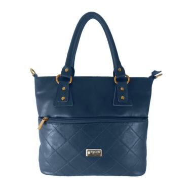 Imagem de Bolsa Sacola Direto De Fábrica Topgrife Atacado Shopper Couro Cor Azul Marinho Tamanho...