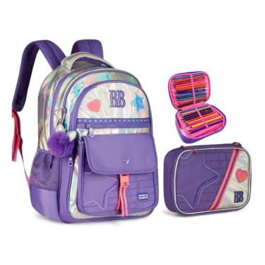 Imagem de Kit Mochila Costa Estojo Box Holográfico Rebecca Bonbon-Unissex
