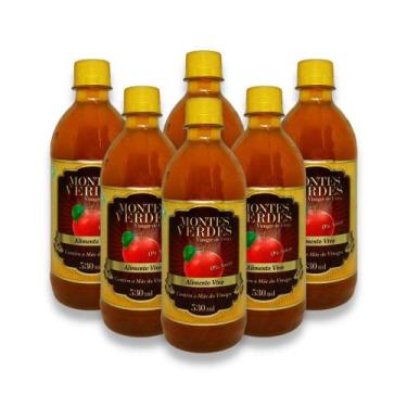 Imagem de Kit 6x Vinagre de Fruta Maçã Natural Zero Açúcar 530ml Montes Verdes