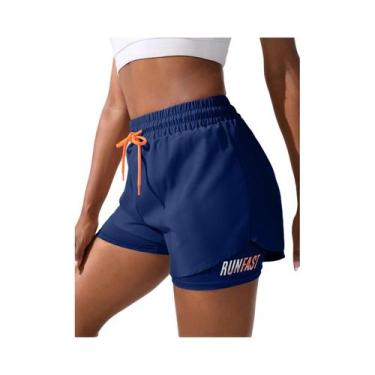 Imagem de Shorts Femininos De Yoga E Corrida Com Cintura Alta, Elásticos E Efeit