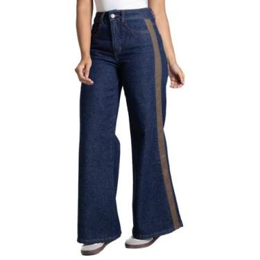 Imagem de Calça Jeans Sawary Wide Leg Petit - 282680 - Azul médiobr 44, Azul, 44
