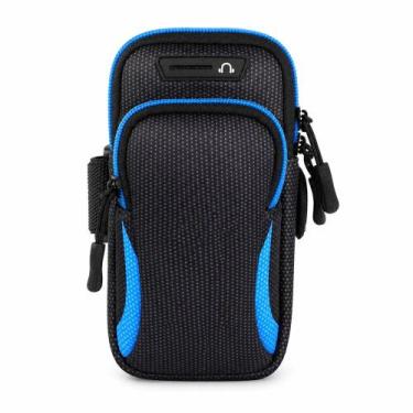 Imagem de Braçadeira Suporte Braço Celular Treino Capa Esporte Azul - PONTO DO N