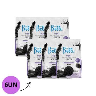 Imagem de Kit Depil Bella Cera Confete Negra 1kg 6/Un
