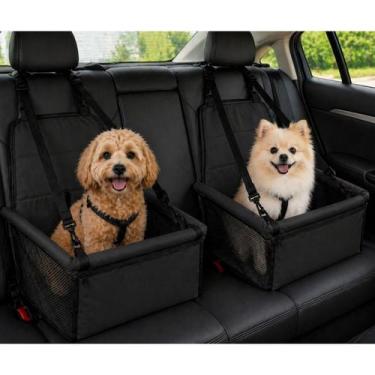 Imagem de Kit 2 Cadeirinhas de transporte Pet Carro Cachorro/Gato Com Cinto Pass