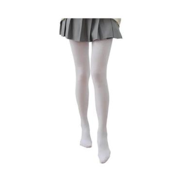 Imagem de Meia-calça De Veludo Branco Leitoso Para Mulheres E Meninas, Meias Fin