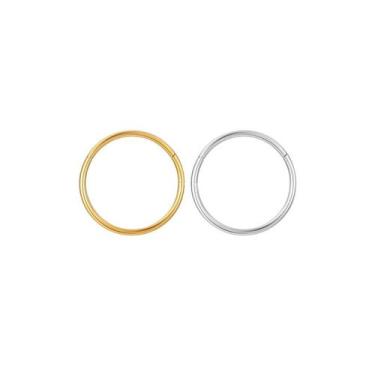 Imagem de Piercing Nariz Argola Clicker Aço 316l Pvd Ouro 0.8mm - Piercing Glow,
