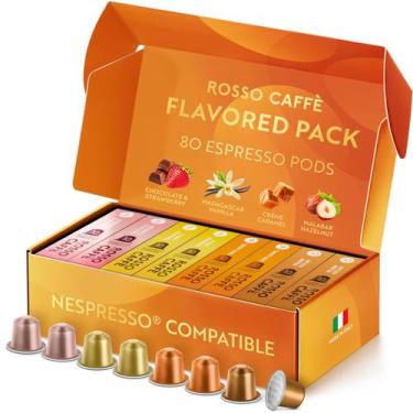 Imagem de Cápsulas de Café ROSSO CAFFÈ 80 Cápsulas de Espresso Saborizadas