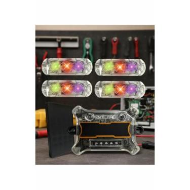 Imagem de 2x Strobo Rítmico RGB 4 Faróis Som Automotivo Efeito Luz - Congratulat