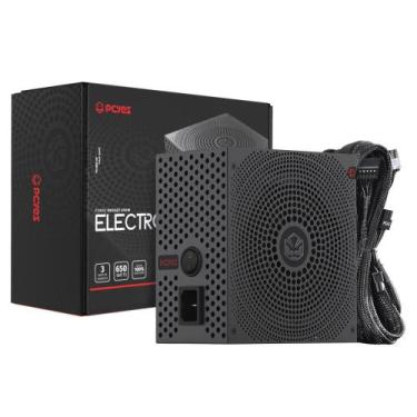 Imagem de Fonte Gamer PCYES Electro V2 650W BLACK Vulcan 80 PLUS Bronze - ELECV2