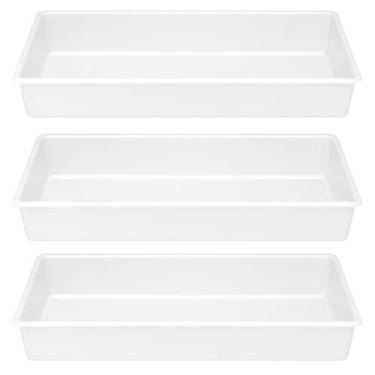 Imagem de Kit 3 Bandejas 20 Litros Branca Plástica 70cm Açougue - MARELAGO