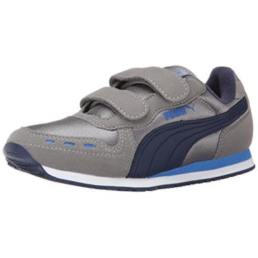 Imagem de PUMA Cabana Racer Mesh V Kids Classic Sneaker (Infant/Toddler/Little Kid/Big Kid) , Steel Gray/Peacoat/Strong Blue, 4 M US Toddler