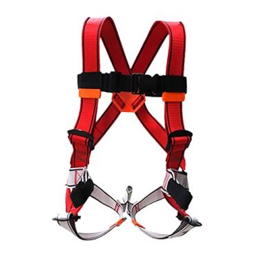 Imagem de YIJU Arnês Profissional de Escalada em Proteção de cinturo Proteger Equipamento de Inteiro de Segurança para Treinamento de, Cinza Vermelho