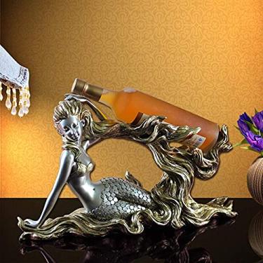 Imagem de Pkfinrd Estantes de vinho europeias de resina para presente criativo para decoração de sala de estar de hotel 50 x 13 x 28 cm