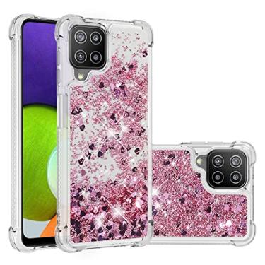 Imagem de Caso protetor Glitter Case para Samsung Galaxy A22 4G. Caso para mulheres meninas feminino sparkle líquido luxo flutuante moto rápido transparente macio Tpu. Capa de celular Capa de casos