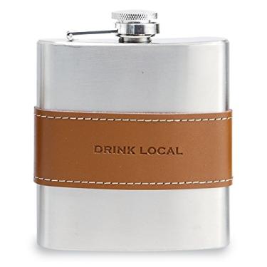 Imagem de Mud Pie Garrafa de couro Drink Local, prata