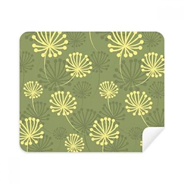 Imagem de Pano de limpeza de tela com padrão decorativo de dente-de-leão verde amarelo 2 peças tecido de camurça