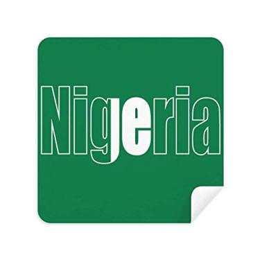 Imagem de Pano de limpeza de tela de telefone com nome da bandeira da Nigéria, tecido de camurça 2 peças