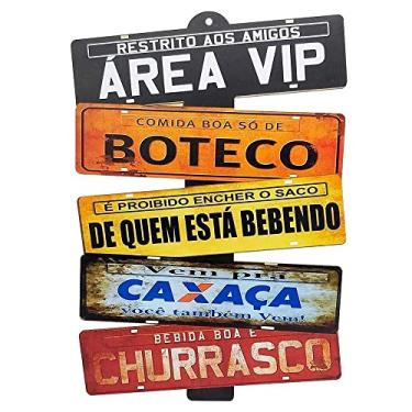 Imagem de Placas de Carros 5 Frases Decorativas Parede - Área Vip - Boteco