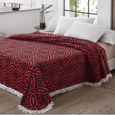 Imagem de Colcha Casal Chenille Canelada Jolitex Isadora Vermelha