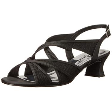 Imagem de Easy Street Sandálias femininas Tristen Mesh Inset, Cetim preto, 7.5 Wide