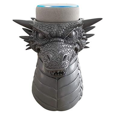 Imagem de Suporte de mesa para alto-falante inteligente Dekodots (Dragon) – Suporte decorativo para Amazon Echo Dot ou Google Home Mini – Design portátil, sem interferência de som ou microfone – Resina de