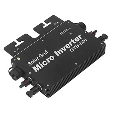 Imagem de Luqeeg Micro inversor de rede solar, inversor de amarração de rede de energia solar MPPT, inversor conectado à grade CC para AC, inversor de potência de identificação automática, suporta controle de aplicativo móvel Wi-Fi, 120 230 V (US-Preto)