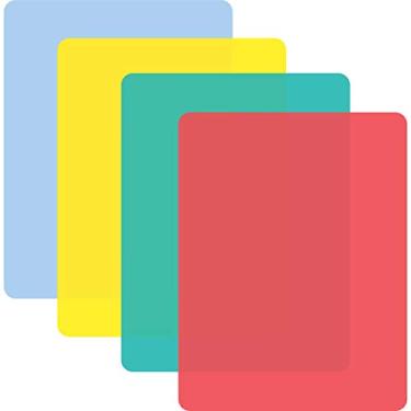 Imagem de Conjunto de 4 tapetes de tábua de corte de plástico flexível multicoloridos feitos nos EUA