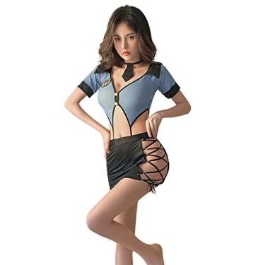 Imagem de Female Secretary Cosplay Costume Anime Teacher Professional Wear Bedroom Underwear (blue black)