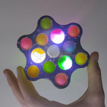 Imagem de Hand Spinner Pop It Led Luminoso Tiktok Sensorial Azul