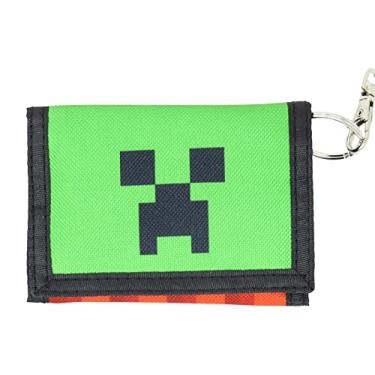 Imagem de Mad Engine Carteira Minecraft Creeper Face TNT Poliéster Tri-Fold Multicolorida Licenciada