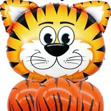 Imagem de Kit Balão Animais Com 6 Bexigas Látex (Tigre)
