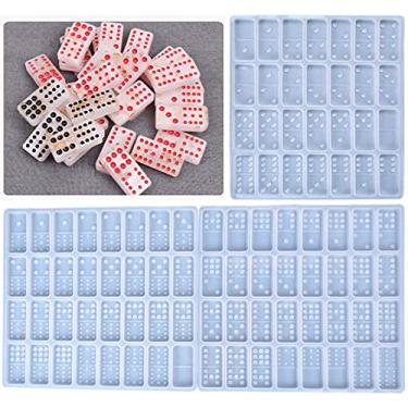 Imagem de Double 12 Resin Epoxy Domino Mold,91 Cavities Domino Epoxy Silicone Resin Molds for All Age,Domino Molds for Resin Casting for DIY Dominoes Set Unlimited Unique Domino Jenga Home Decorations