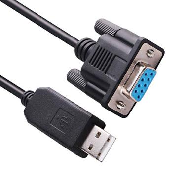 Imagem de Cabo adaptador USB para RS-232 9 pinos DB9 fêmea 9 pinos 2-RXD Serial para Windows Linux Mac OS (padrão)