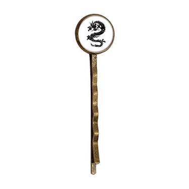 Imagem de Dragon Animal Art Grain Outline Retro Metal Hair Bobby Pin Headwear