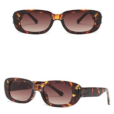 Imagem de Óculos de Sol Retrô Seta Retângulo de Metal Feminino Designer Vintage Quadrado Preto Armação Pequena Óculos de Sol Feminino, C2 daimao chá, tamanho único