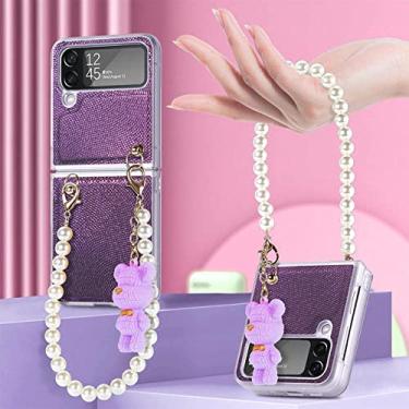Imagem de Capa de telefone móvel sem impressão digital para Samsung Galaxy Z Flip 4 5G Flip4 Capa de moda à prova de choque para Samsung Z Flip4, roxo escuro, para Samsung Z Flip 4