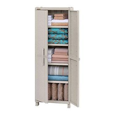 Imagem de Armário Multiuso Plástico Grande Rattan Taupe Rimax