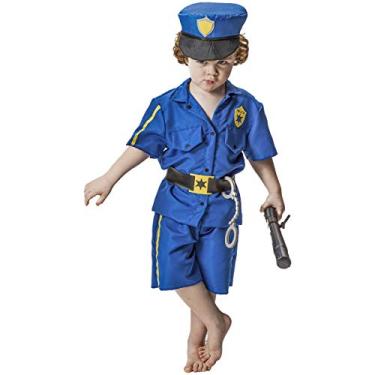 Imagem de Fantasia Policial Infantil Curta Com Quepe Cinto (M 3-5)