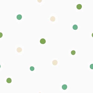 Imagem de Papel De Parede Infantil Brincar 3617 Vinílico Poas Bolinhas Verde