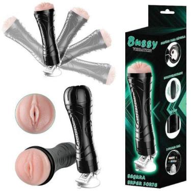 Imagem de Vagina Masturbadora Lanterna com Ventosa e Vibrador - Bussy Vibration