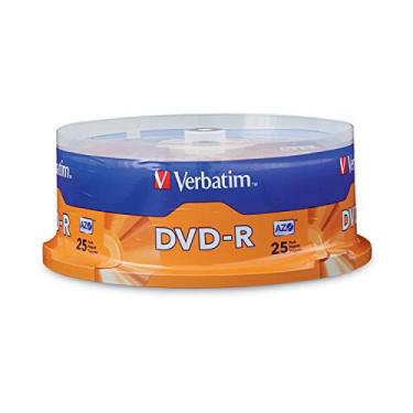 Imagem de Disco gravável Verbatim de 4,7 GB até 16x DVD-R 100-Disc Spindle 95102, Prata, 25-Disc