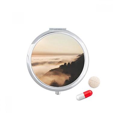 Imagem de Sunrise Sunset Mountain Fog Paisagem Sky Pill Case Pocket Medicine Storage Box Dispenser Recipiente