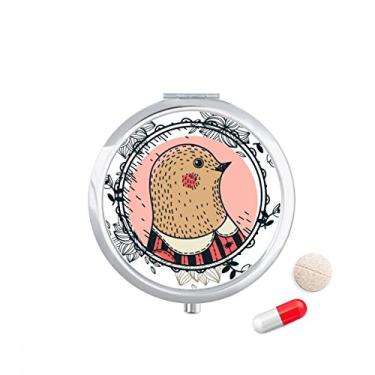 Imagem de Caixa de comprimidos com estampa de desenho de folha de pombo, caixa de armazenamento de medicamentos, dispensador de recipiente