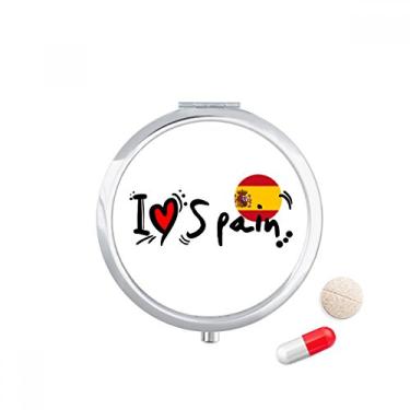 Imagem de I Love Spain Bandeira de Palavra Love Heart Illustration Caixa de Armazenamento de Remédio Dispensador de Recipiente