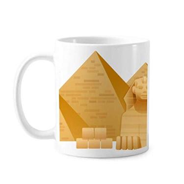 Imagem de Caneca de cerâmica com estampa de esfinge da pirâmide do Egito Caneca de porcelana de café