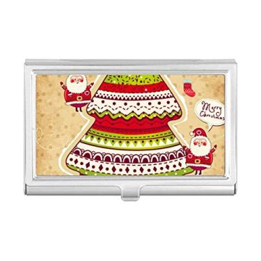 Imagem de Caixa de bolso com ilustração de presente de árvore de Natal e porta-cartões